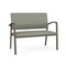 Lesro Newport 2 Seat Tandem Seating Metal Frame No Center Arms, Bronze, OH Eucalyptus Upholstery NP1501 - alternate 1